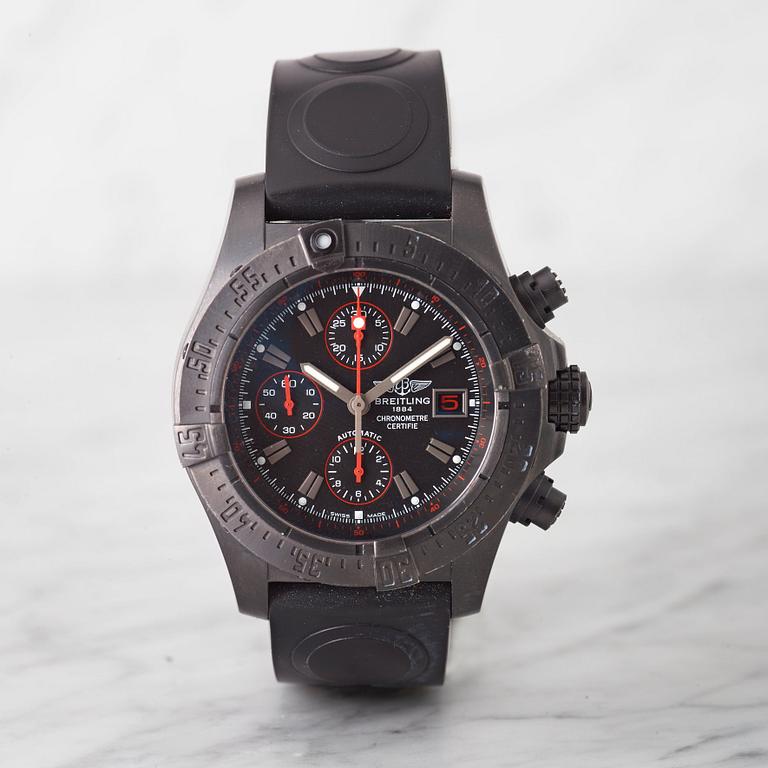 BREITLING, Avenger Blacksteel, Chronometer, Limited Edition, chronograf, wristwatch, 43 mm,