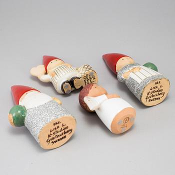 A set of four stoneware figurines by Lisa Larson for Gustavsberg.