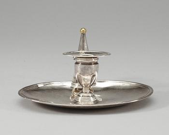 An English silver candlestick, London 1789.