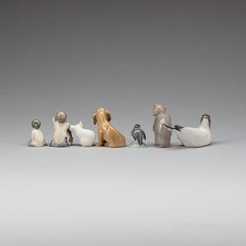 FIGURINER, 7 st. Porslin, Royal Copenhagen och Bing & Gröndahl.