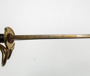 A French sabre 1855 pattern with scabbard.