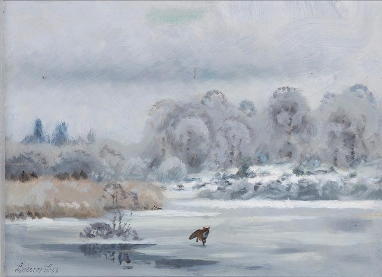Lindorm Liljefors, The fox scurries across the ice.