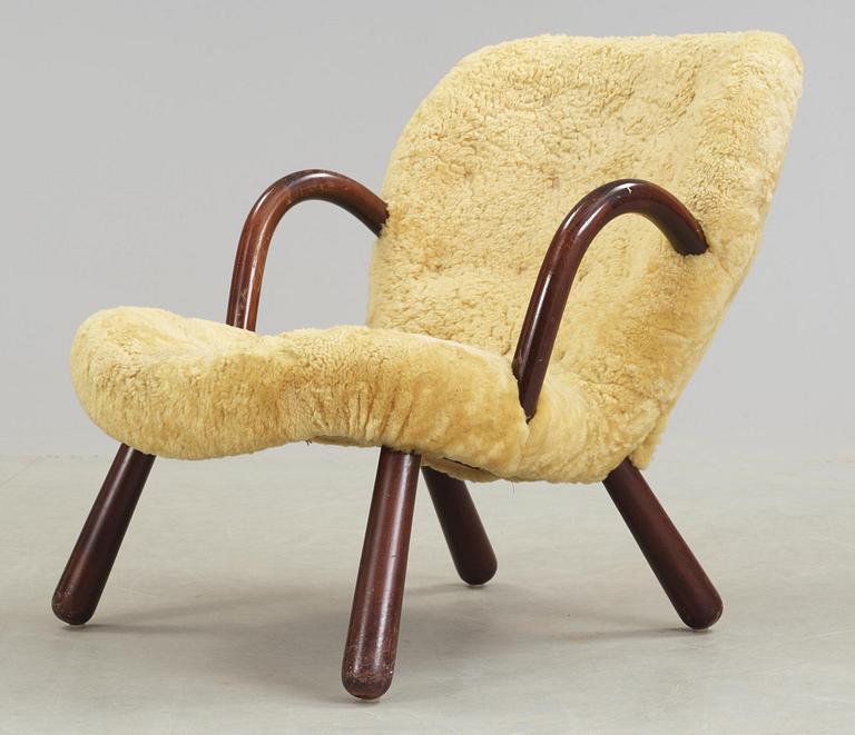 FÅTÖLJ, "Clam Chair" / "Muslinge", Philip Arctander, tillskriven, 1940/50-tal.