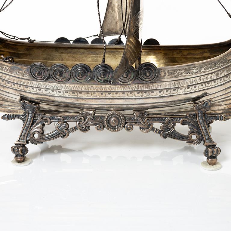 Karl Anderson, a silver viking ship figurine, Stockholm 1905.