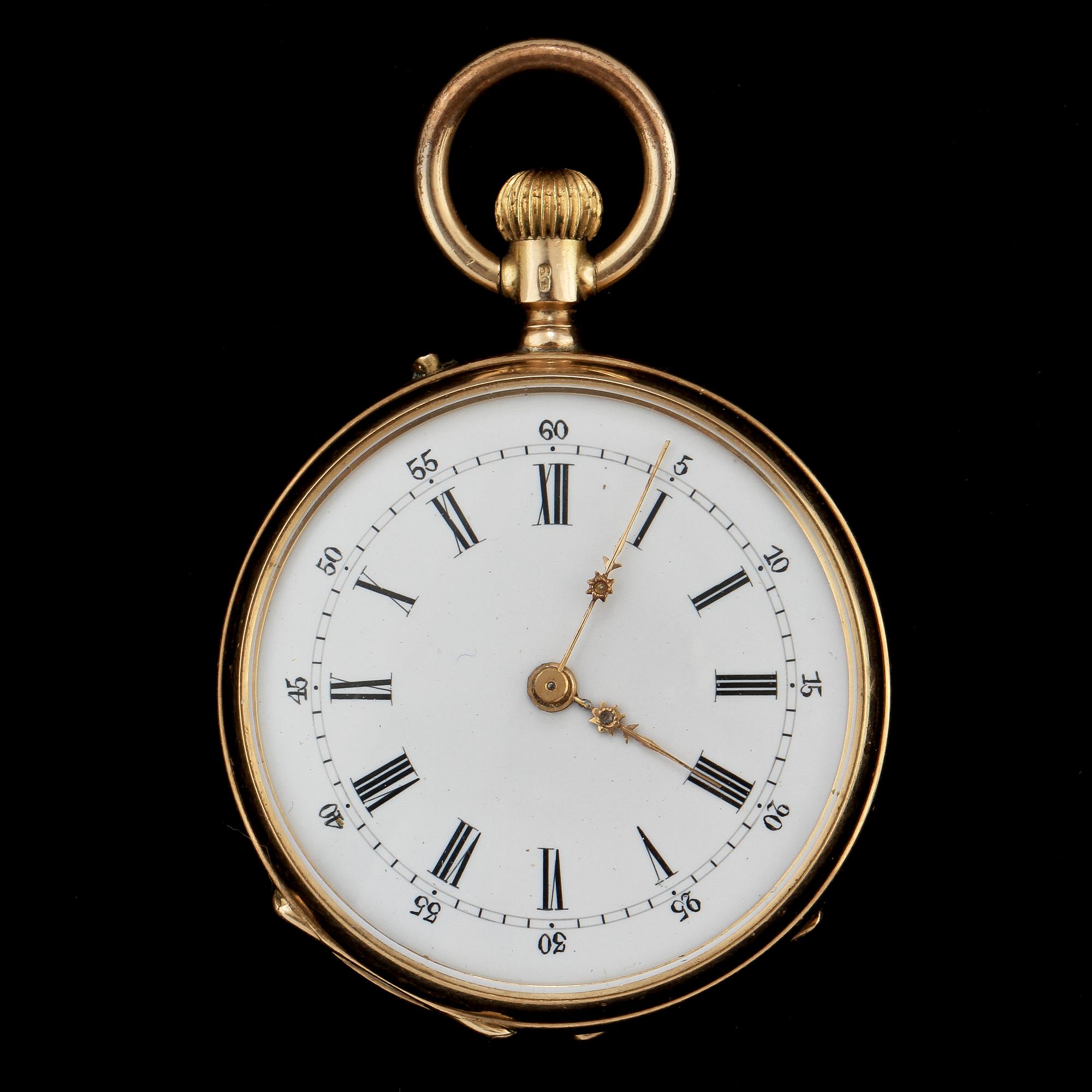 FICKUR, guld, 14 karat, 1900-talets första hälft. Tot v 31 g.