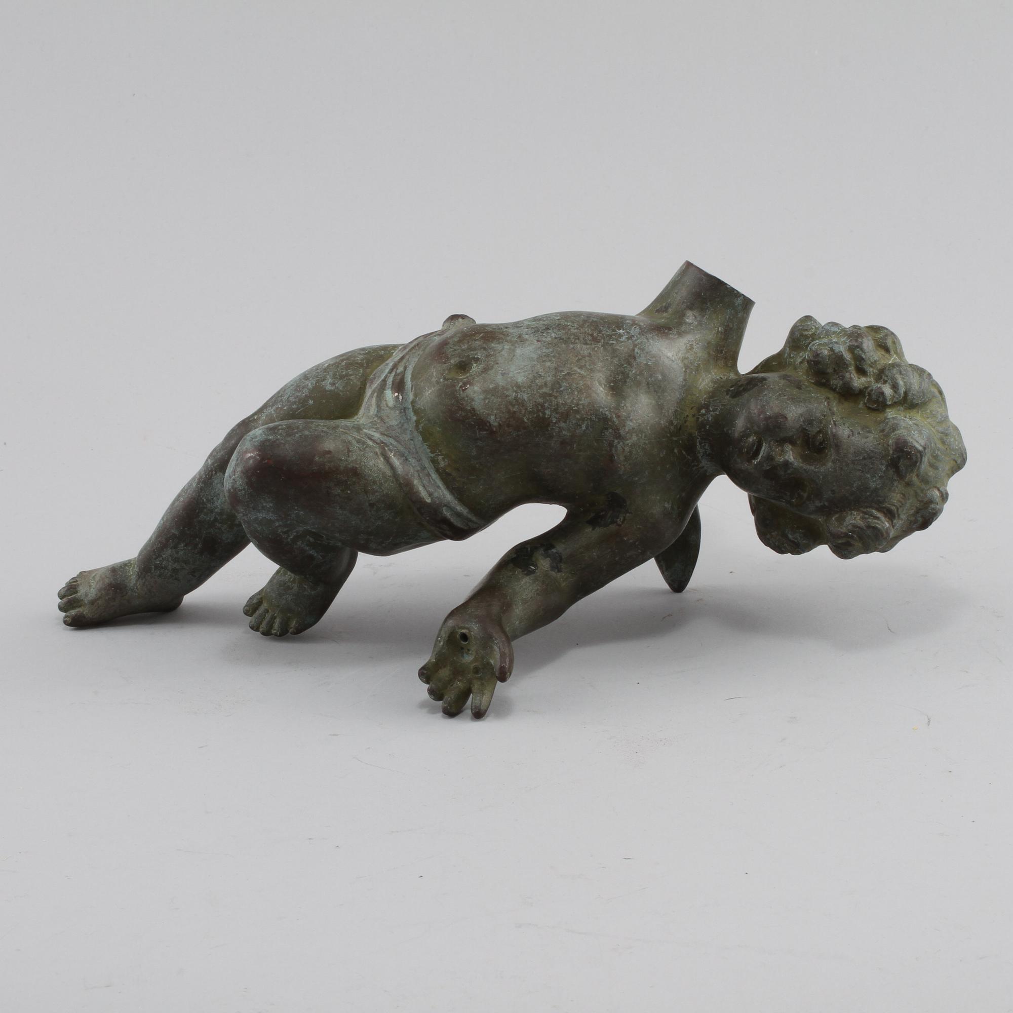 DEKORELEMENT, patinerad metall, 1900-tal.