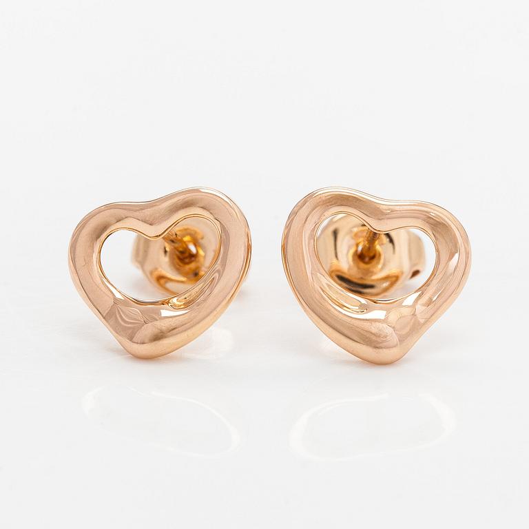 Tiffany & Co, Elsa Peretti, a pair of 18K gold 'Open Heart' earrings.