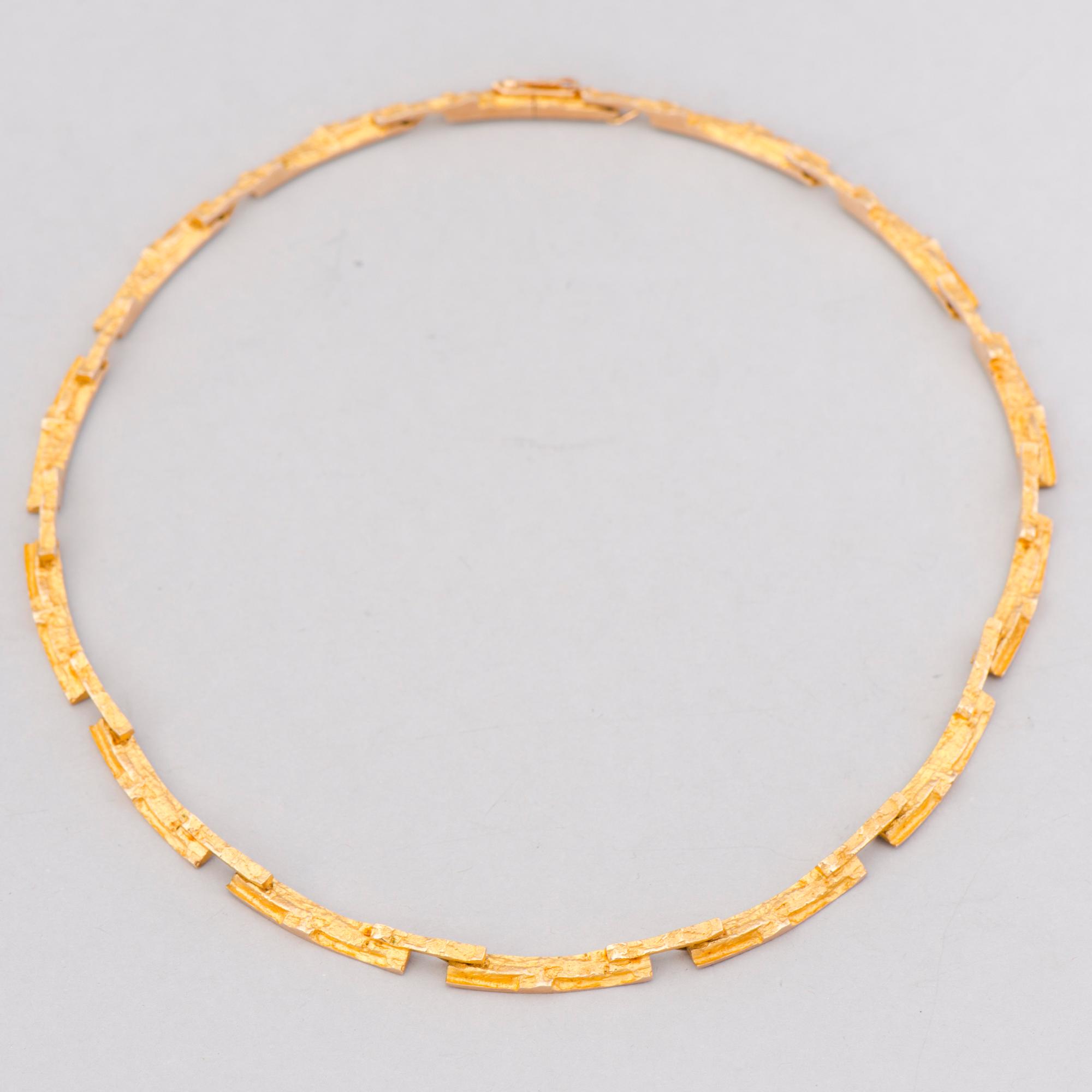 BJÖRN WECKSTRÖM, COLLIER, "Tundra", 14K guld. Lapponia 1979.