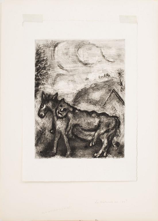 MARC CHAGALL, etsning, signerad i trycket. Utförd 1927-30 (utgiven av Teriade, Paris 1952).
