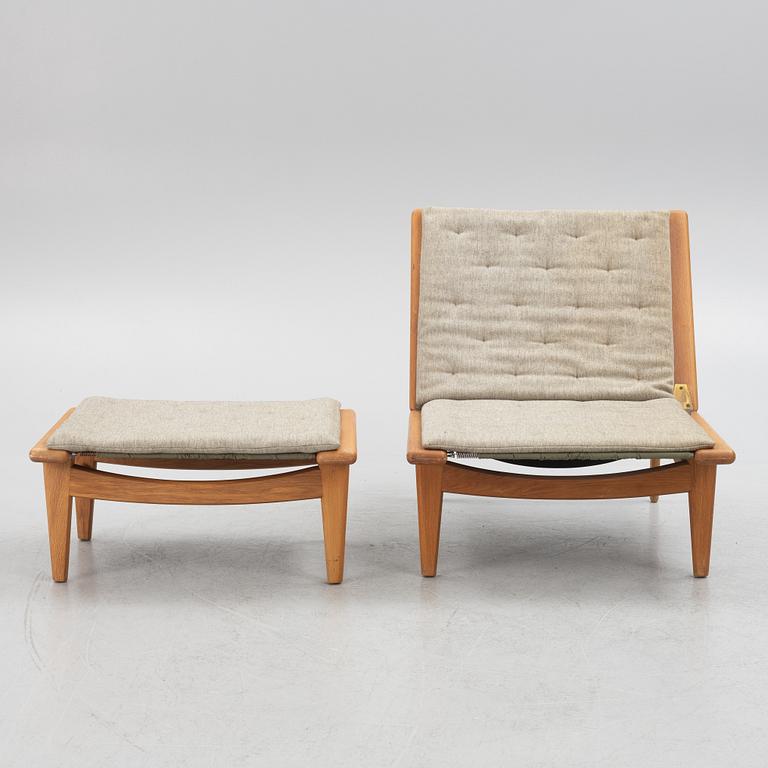 Hans J. Wegner, armchair with footstool/daybed, GE-01, Getama, Denmark.