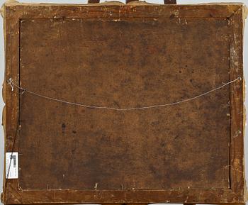 OKÄND KONSTNÄR, olja på pappannå, monogramsign o dat 1864.