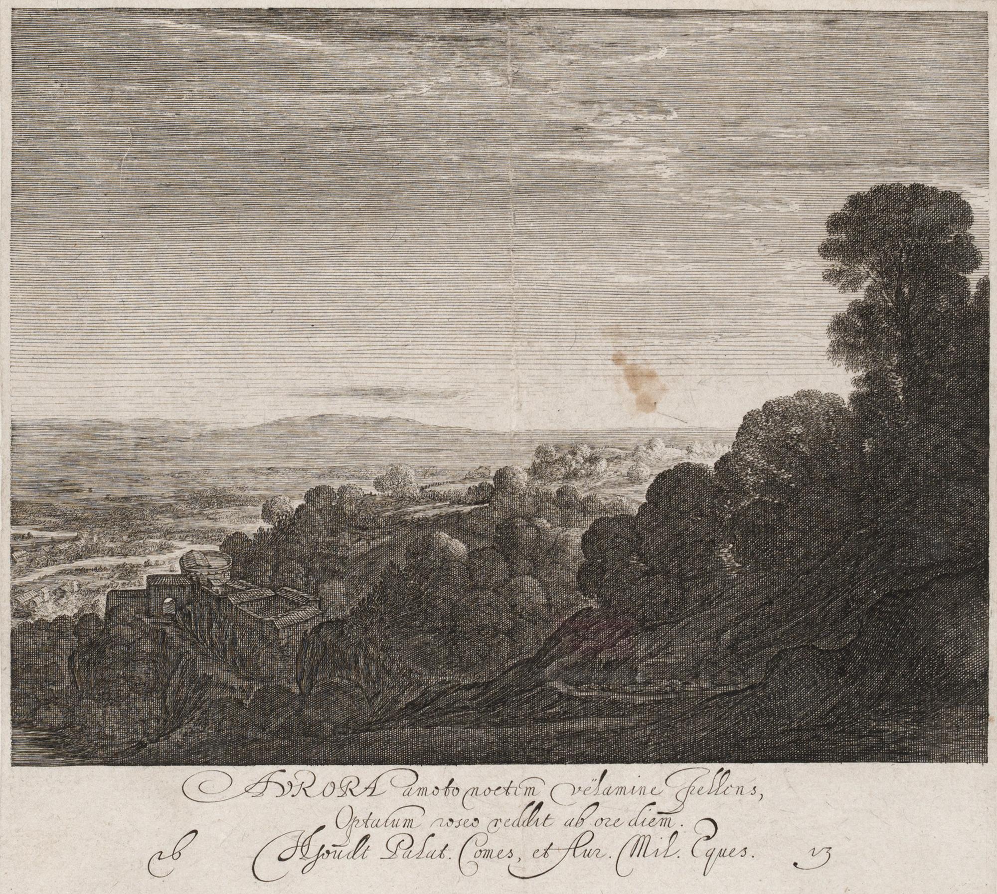 Hendrick Goudt, "Landscape at dawn: Aurora".