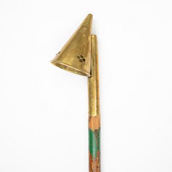 A 19th century brass candle snuffer.