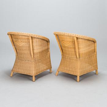 Korituoleja, 3 kpl, rottinki, vuosisadan vaihde 1900/2000.