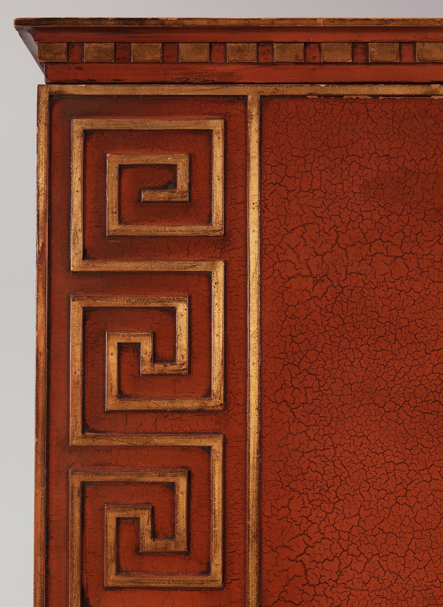 An Axel Einar Hjorth red lacquered wardrobe, 'Åbo', Nordiska Kompaniet 1929.