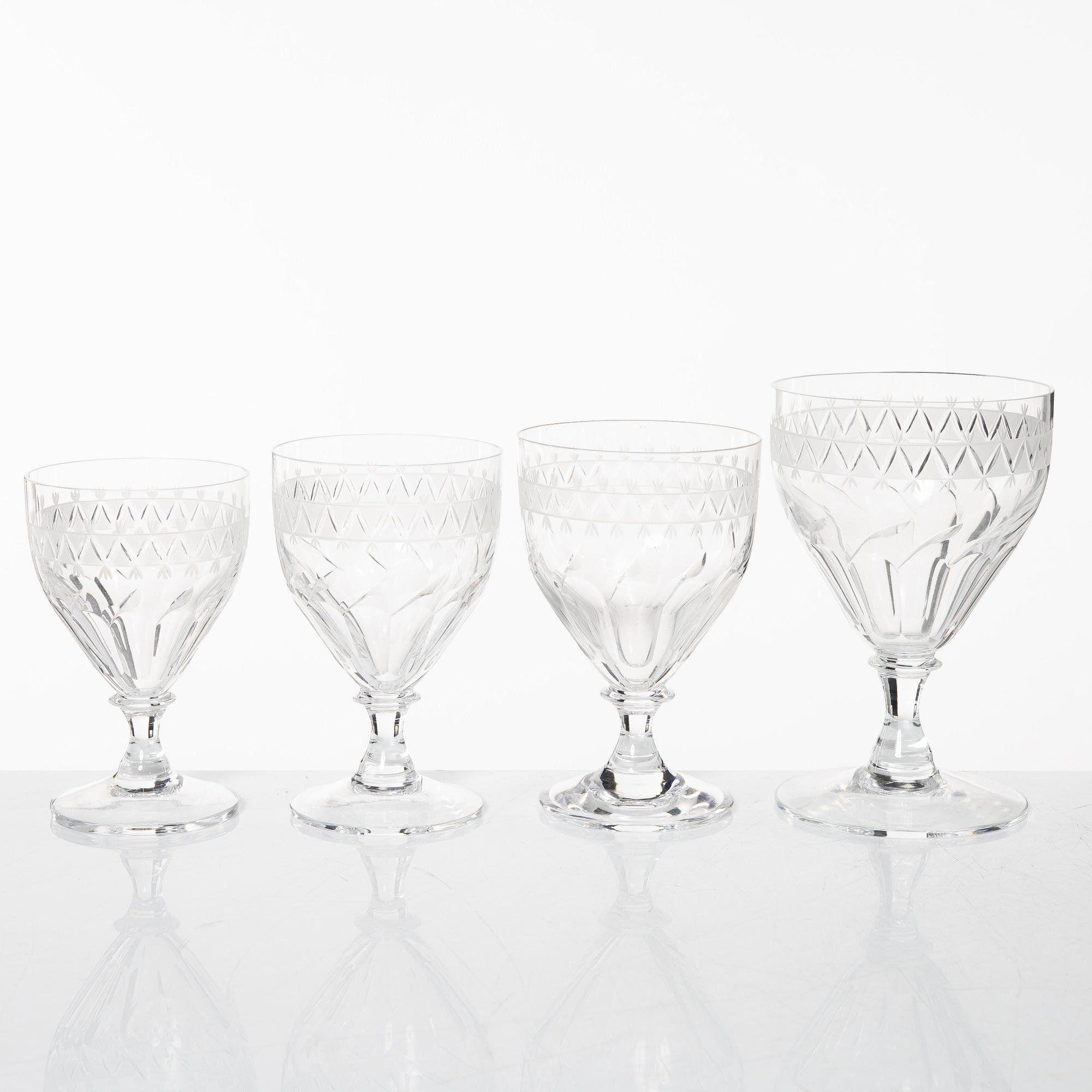 A 144-piece glassware service, limited production for Riihimäen Lasi, Finland, 1950s/60s.