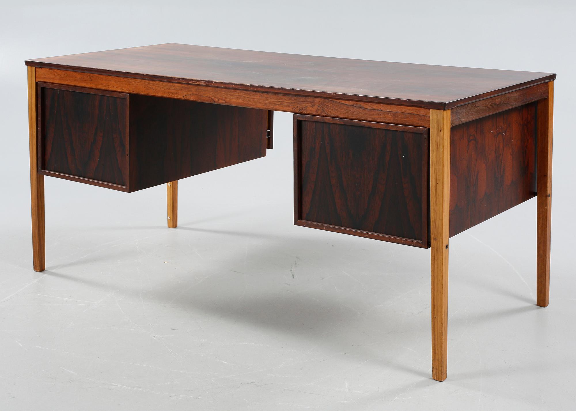 A Torbjørn Afdal, palisander desk, Bruksbo for Haug Snekkeri AS, 1960s.