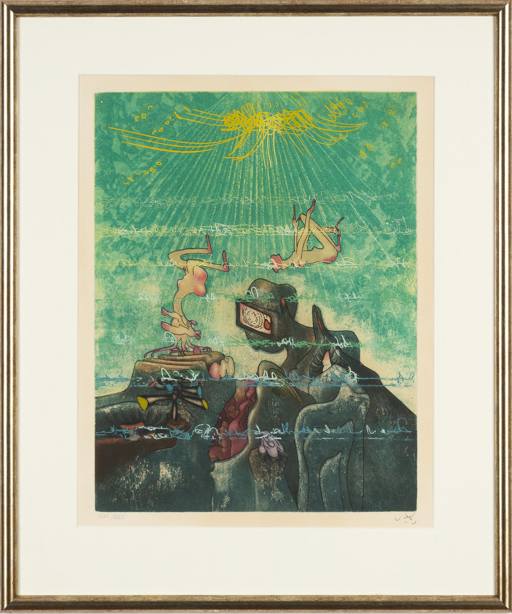 Roberto Matta, färgakvatint, 1974, signerad XXII/XXV.