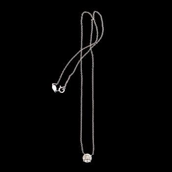HÄNGE MED KEDJA, 18K vitguld, solitär briljantslipad diamant ca 1.20 ct.