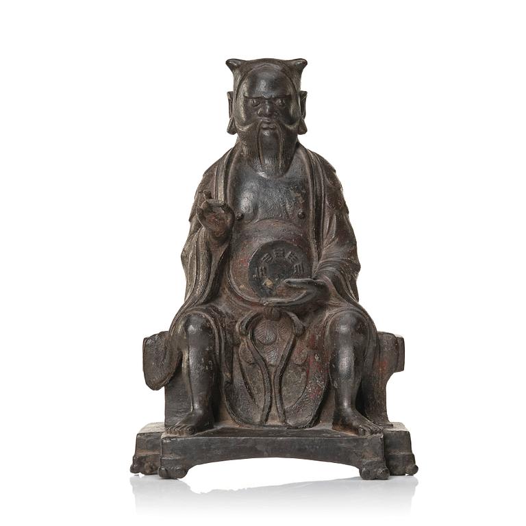 A cold gilt bronze sculpture, Ming dynasty (1368-1644).