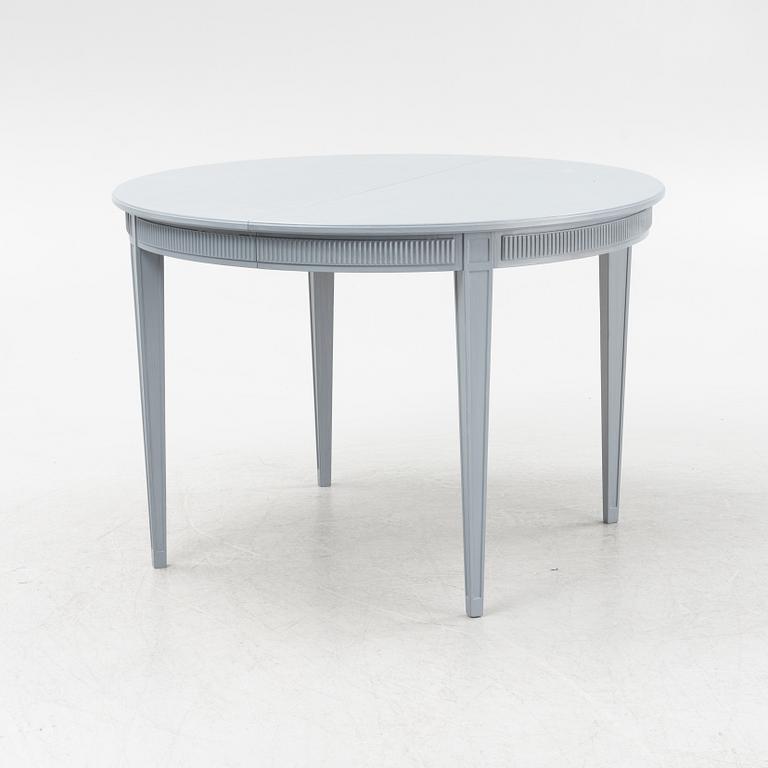 A gustavian style painted dining table, second half of the 20th century.