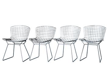 349. Harry Bertoia, A SET OF FOUR WIRE CHAIRS. No 420.