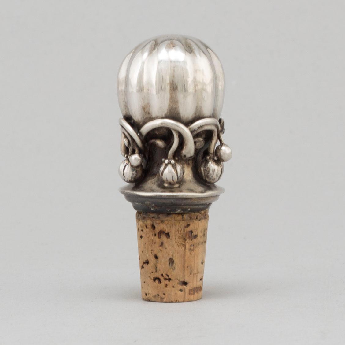 GEORG JENSEN, a silver plug for a decater, Denmark, 1915-27.