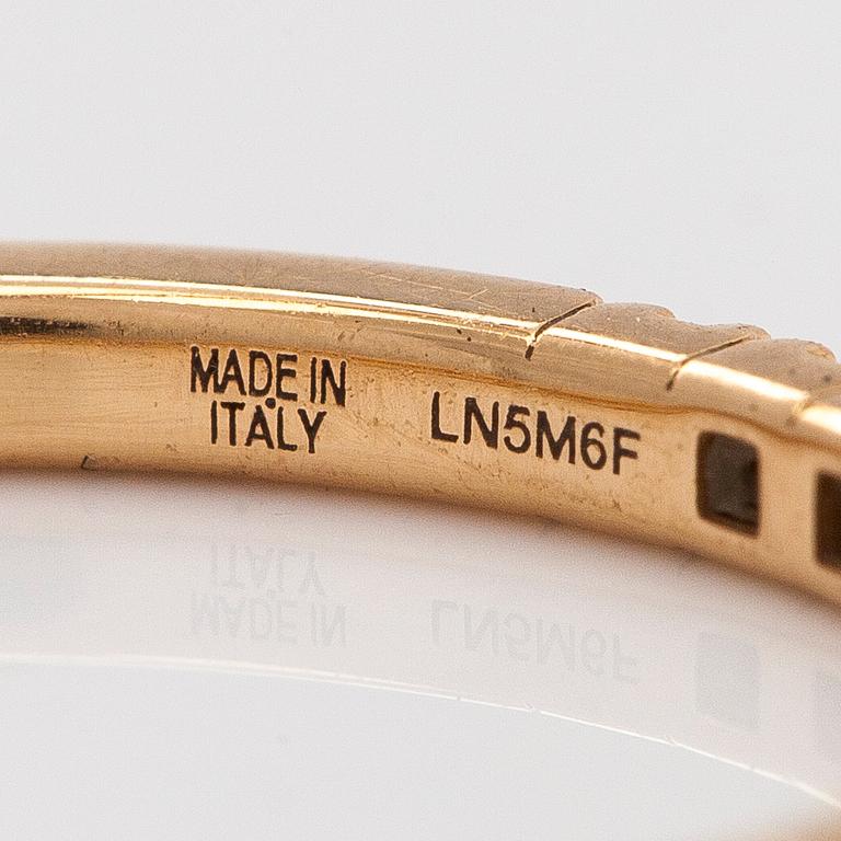 Bulgari, sormus, puoliallianssi, 18K kultaa ja timantteja.