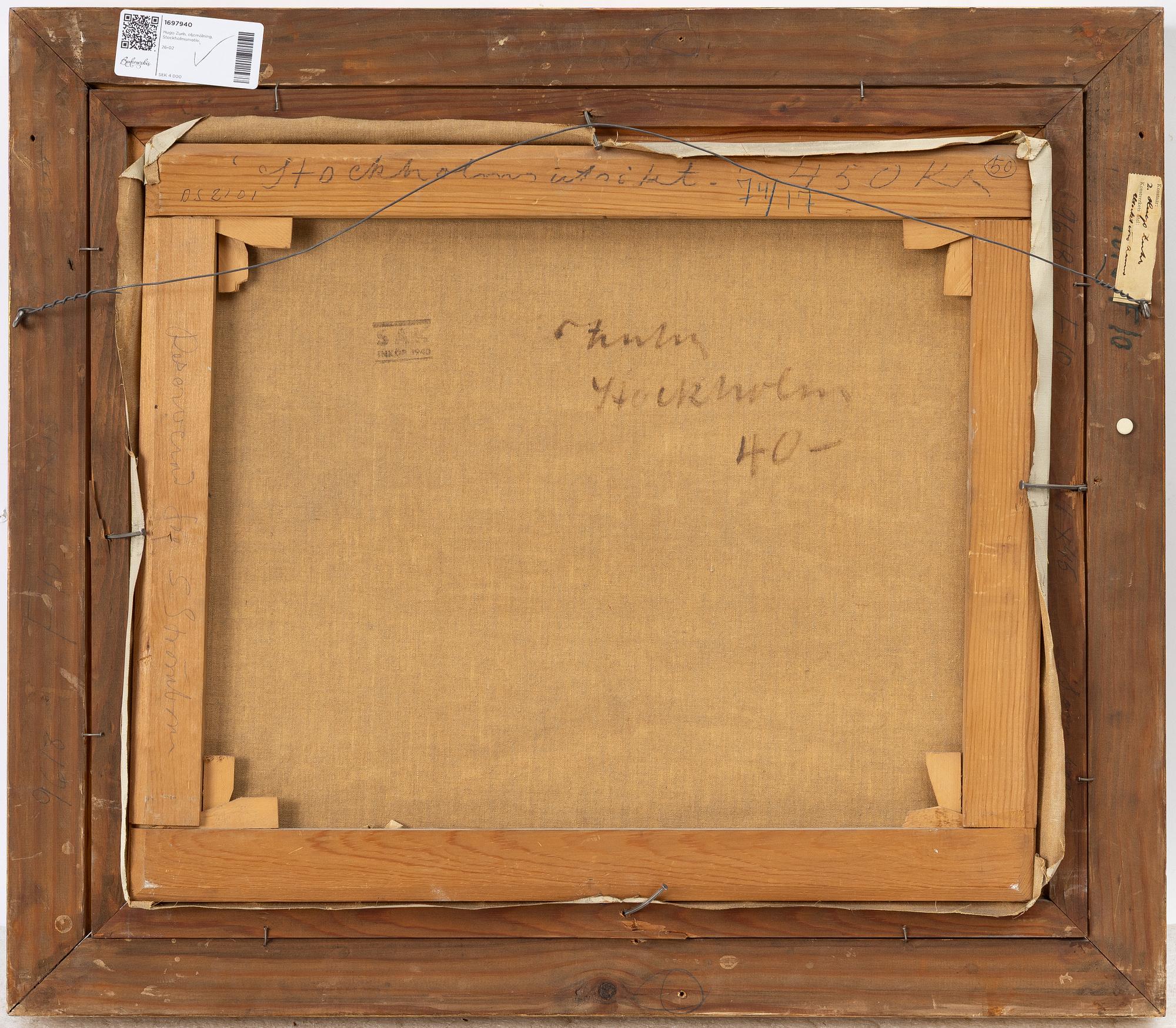 Hugo Zuhr, "Stockholms utsikt".