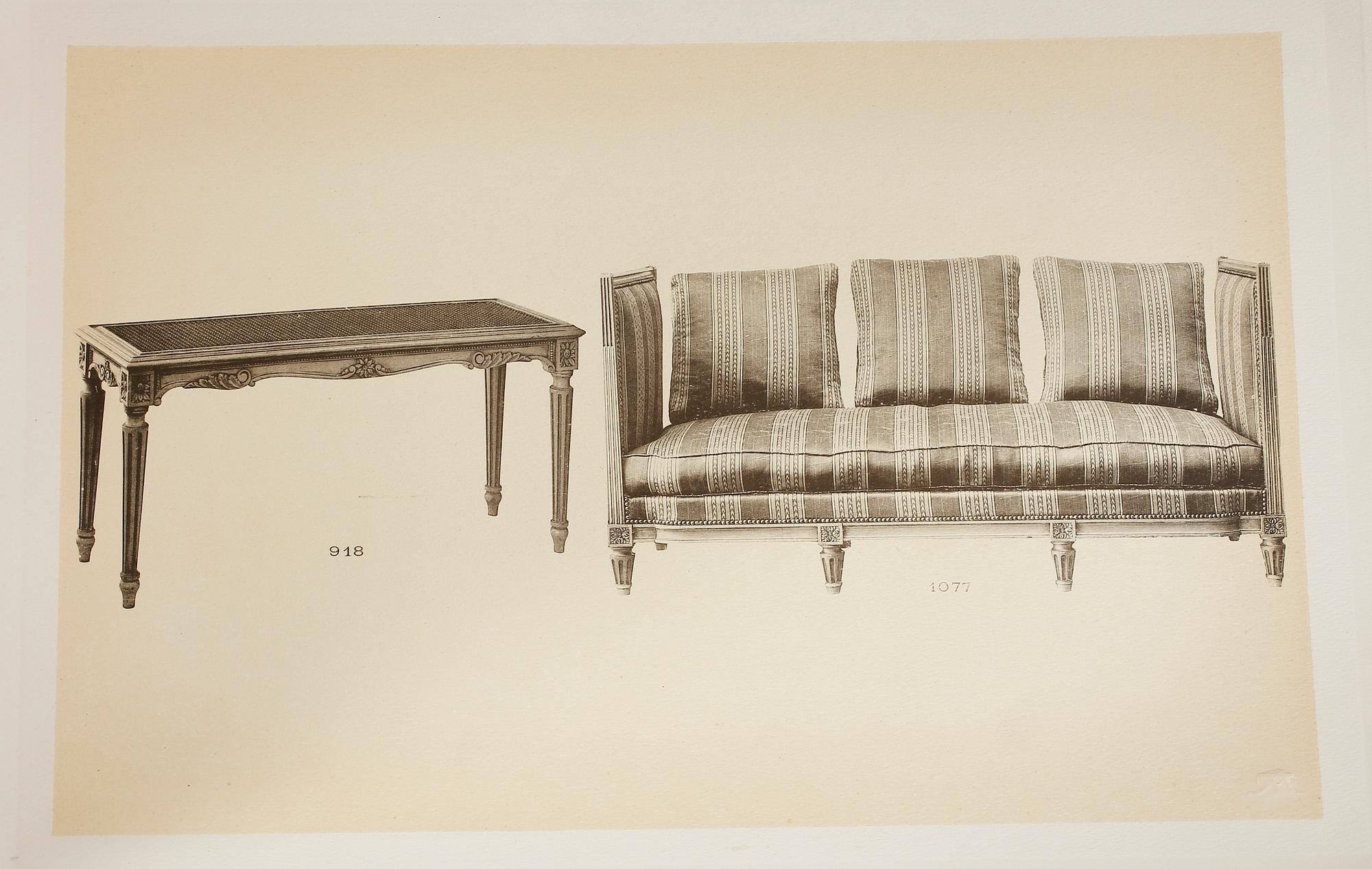 MÖBELKATALOG,  ca 70 planscher. 1800-talets slut.