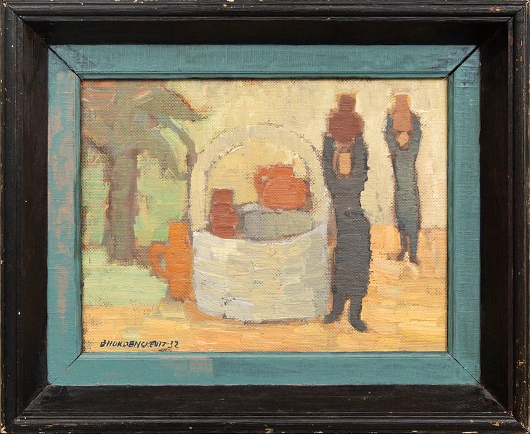 Brita Nordencreutz, oil on panel, signed, dated -32.