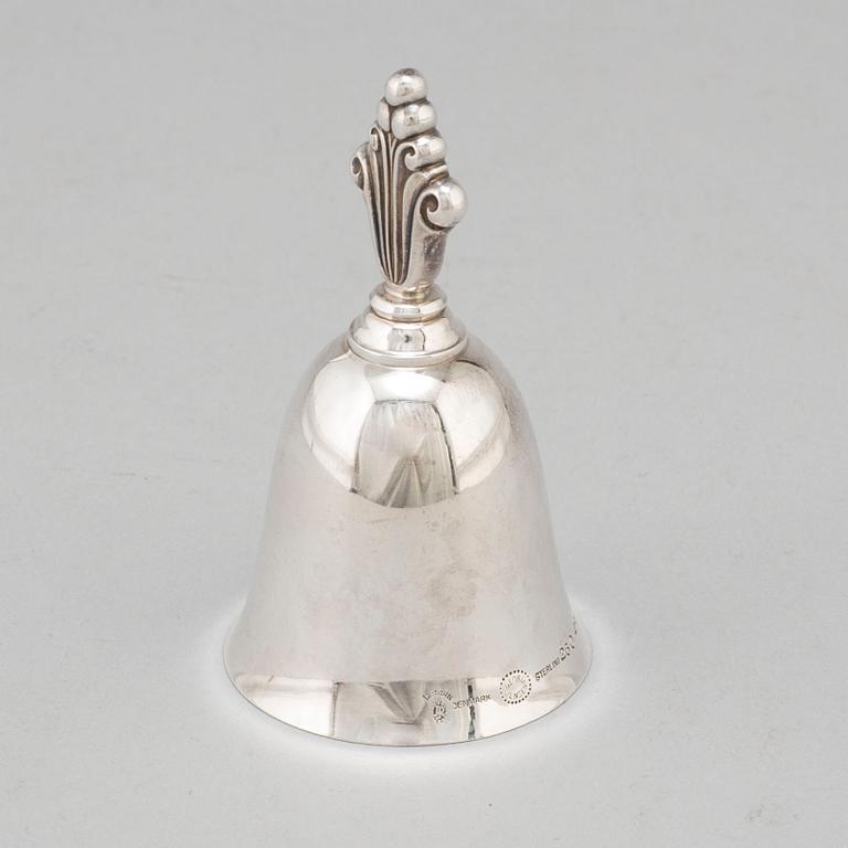 JOHAN ROHDE, a sterling silver table bell Georg Jensen, 1945-77, Denmark.