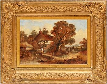 OKÄND KONSTNÄR, olja på duk. 1800-tal.