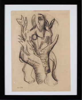 LUCIO DEL PEZZO, kolteckning, signerad.