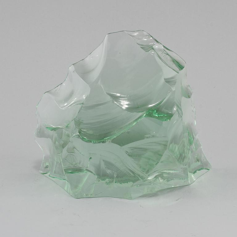 GLASBLOCK, Vicke Lindstrand, Kosta, signerat, 1900-talets andra hälft.