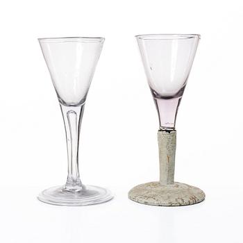 Two Swedish 18th century glasses.