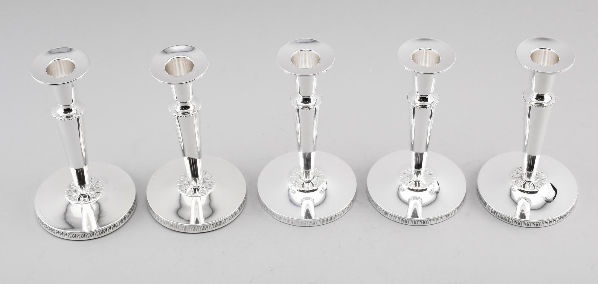 LJUSSTAKAR, 5 st, silver, Ceson, Göteborg, 1953, 1972, 1983.