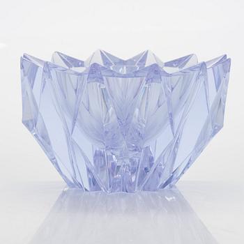 Aimo Okkolin, skål, "Näckros", signerad Aimo Okkolin Riihimäen Lasi Oy.