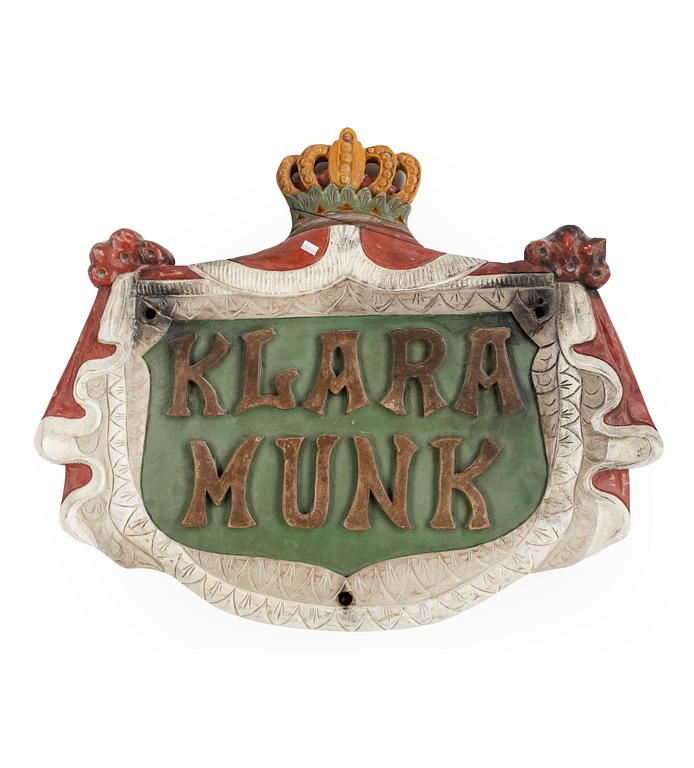 SKYLT, "Klara Munk", 1900-tal.