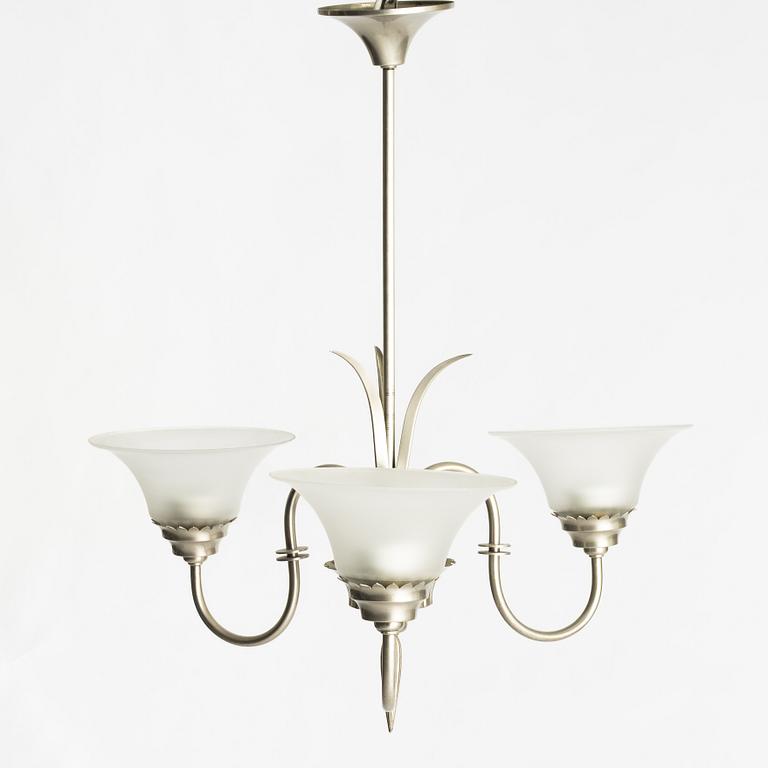 Harald Notini, Ceiling lamp, model "6317", Swedish Grace, Arvid Böhlmarks Lamp Factory, Stockholm, 1920s.