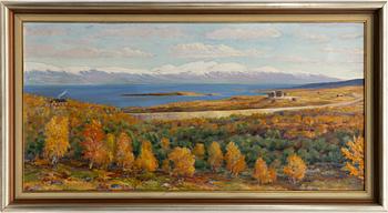 Karl Tirén, "Panorama över Torneträsk och gamla Absiko-turiststation".
