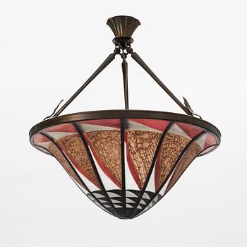 A glass ceiling light, first half of the 20th Century.