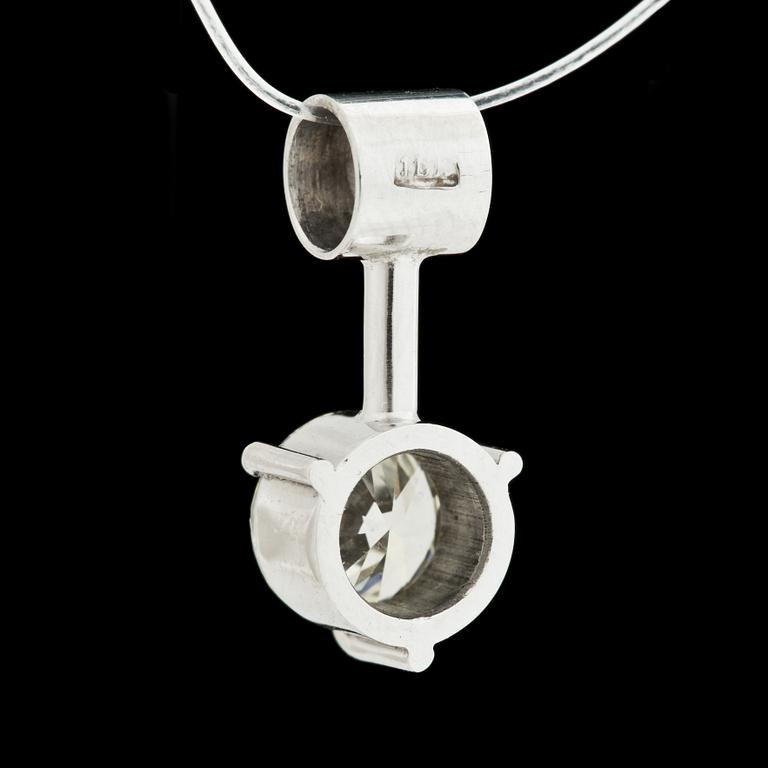 HÄNGE, 18 k vitguld med briljantslipad diamant 0,77 ct. Vikt ca 0,9 g.