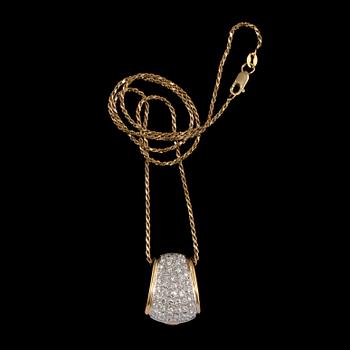 HÄNGE, 18k guld med briljantslipade diamanter, ca 2.00 ct, C Natasha. Vikt 9 g.