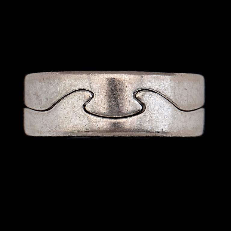 RING, 18k vitguld, "Fusion", Nina Koppel, Georg Jensen. Total vikt ca 11,6 g.