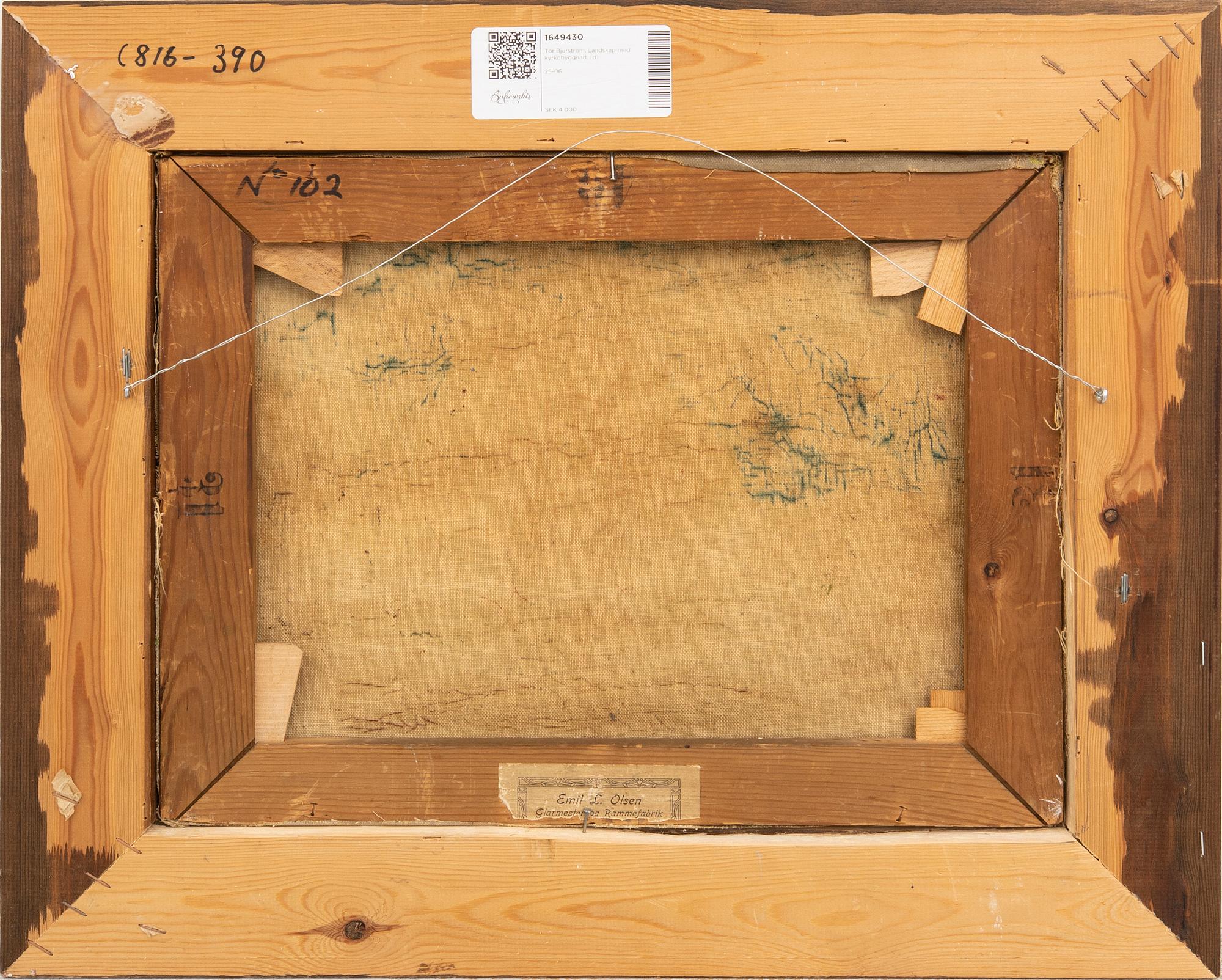 Tor Bjurström, Landskap med kyrkobyggnad.