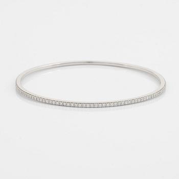 Brilliant cut diamond bangle.