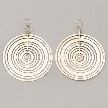 TAPIO WIRKKALA EARRINGS, 'Silver moon', silver. Kultakeskus 1971.