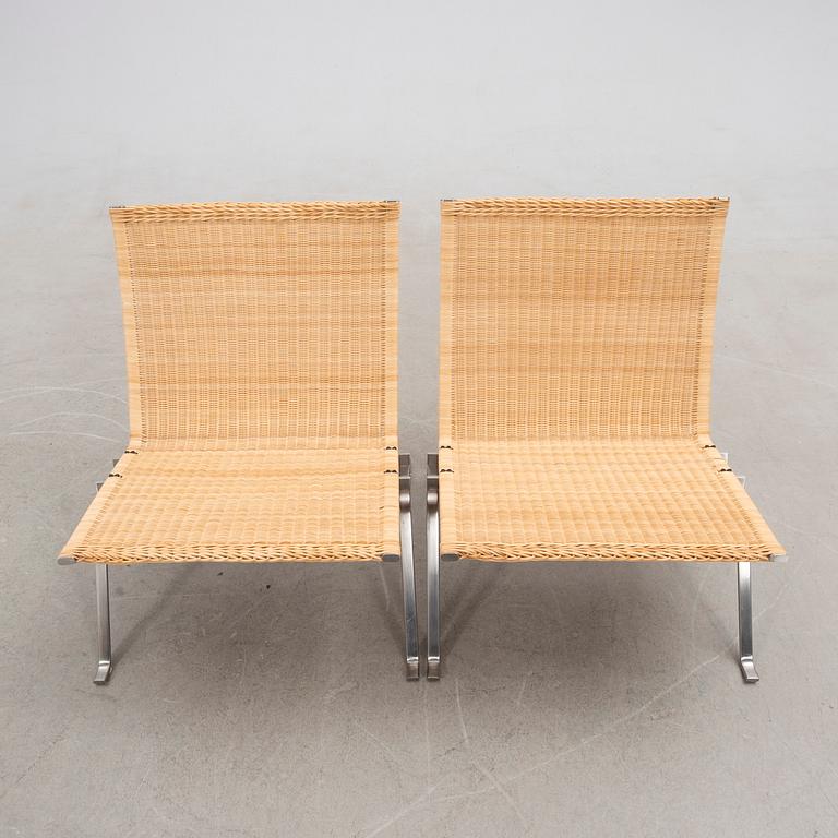 Poul Kjaerholm, armchairs, a pair, "PK22" for Fritz Hansen, Denmark, 2000.