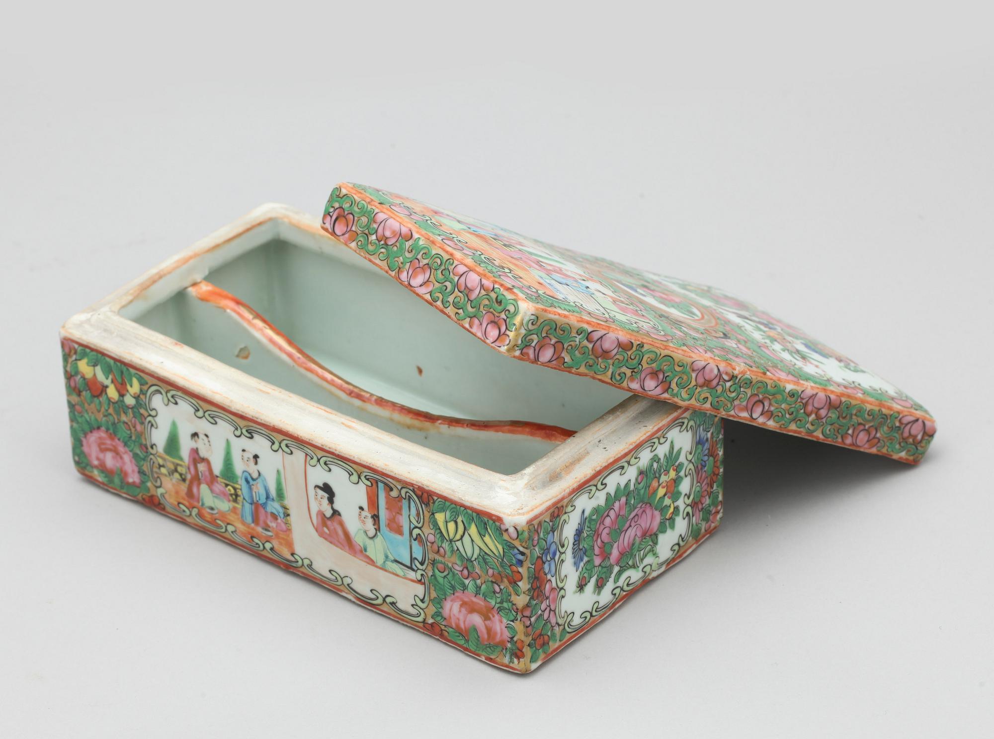 PARTI KANTON, porslin, Kina, 1800 resp 1900-tal.